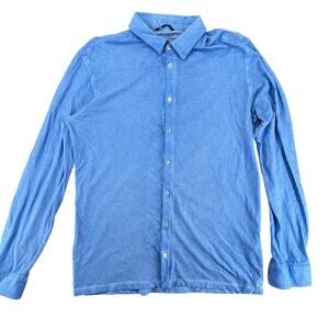 Ploumanac'h Performance Blue Collard Long Sleeve Polo T-Shirt Size XL Italian